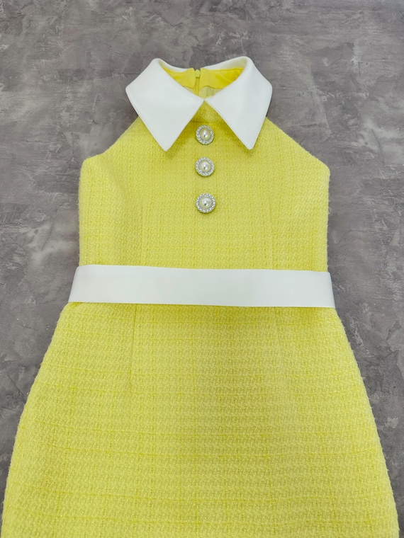 yellow lace mini dress Tessie Yellow Lace Short Dress