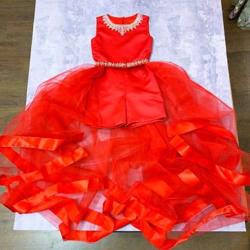 Hot Pink Glitter Pageant Fun Fashion Outfit With Train and Etsy