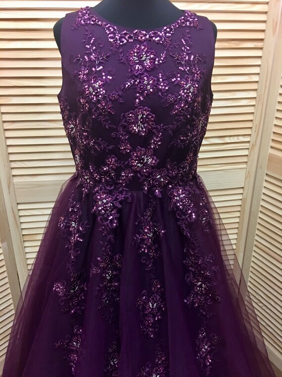 purple fluffy dress