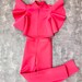 Hot pink pageant neoprene scuba interview suit with pants/ Ruffles top and pants/ Girls Interview outfit/ Pageant wear/ Custom pageant suits