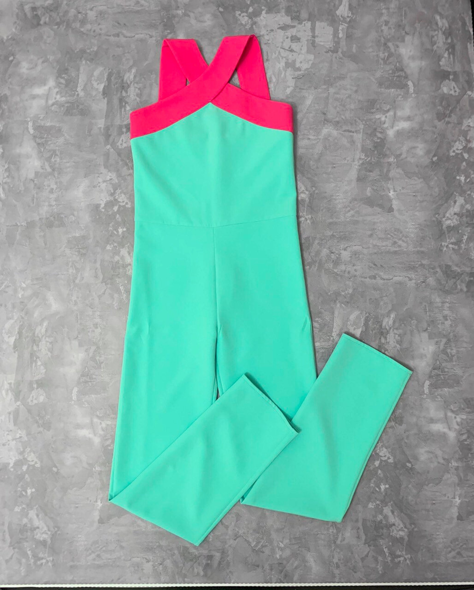 Mint and hot pink pageant jumpsuit/ Turquoise romper/ Girls Etsy