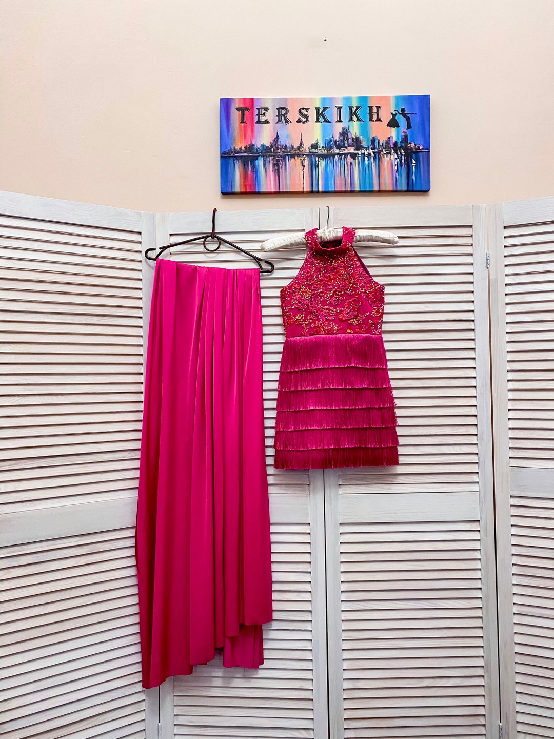 Let's Rodeo Fringe Mini Dress (Fuchsia)