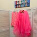 Hot pink glitter pageant fun fashion outfit with train and romper/ Girls teens pageant outfit/ Runway jumpsuit/ Custom pageant dresses