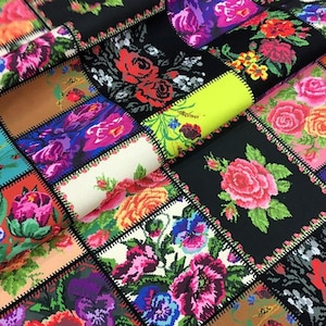 PATCHWORK FLORAL Design Fabric by the meter
