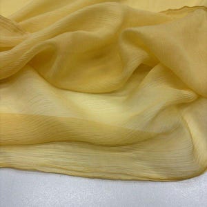 Tessuto in chiffon di seta pura (100% seta) (giallo)