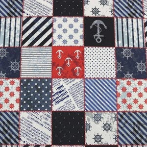 Nautical Patchwork  Design Fabric by the  meter