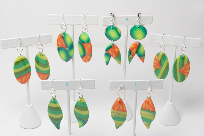 Gifts for Her Boho /& Hippie Jewelry Handmade Tropical Leaf Dangle Earrings Video One of a Kind Earrings Artist Made Mother/'s Day Gifts