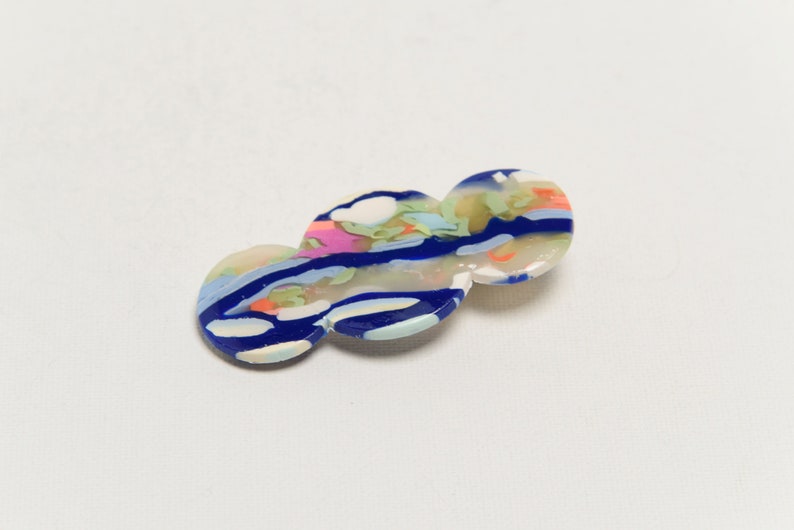 Boho Multicolor Triple Circle Polymer Clay Barrettes, Handmade Clay Alligator Hair Clips, Hair Jewelry, Hair Clips Accessories Gifts for Her image 5