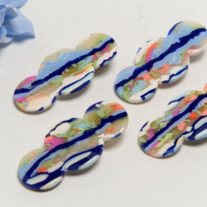 Boho Multicolor Triple Circle Polymer Clay Barrettes, Handmade Clay Alligator Hair Clips, Hair Jewelry, Hair Clips Accessories Gifts for Her image 4