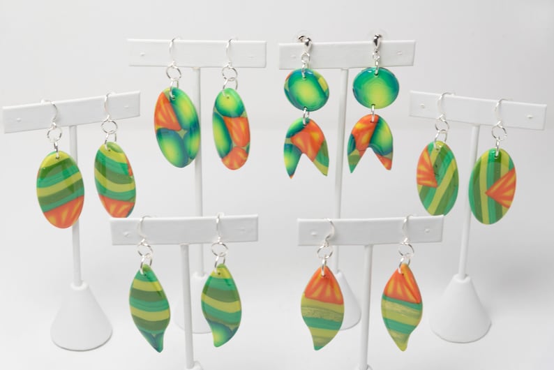 Gifts for Her Boho /& Hippie Jewelry Handmade Tropical Leaf Dangle Earrings Video One of a Kind Earrings Artist Made Mother/'s Day Gifts
