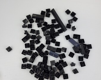 Juego completo de teclas de teclado en relieve, color negro, ideal para manualidades.