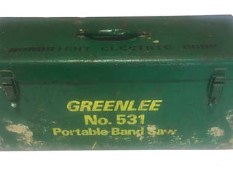 Vintage Greenlee Metal Toolbox 24.5" x 9.75" x 10.75"
