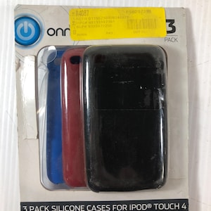 Onn 3 Pack Silicone Cases for iPod Touch 5 & 6 Black Red Blue