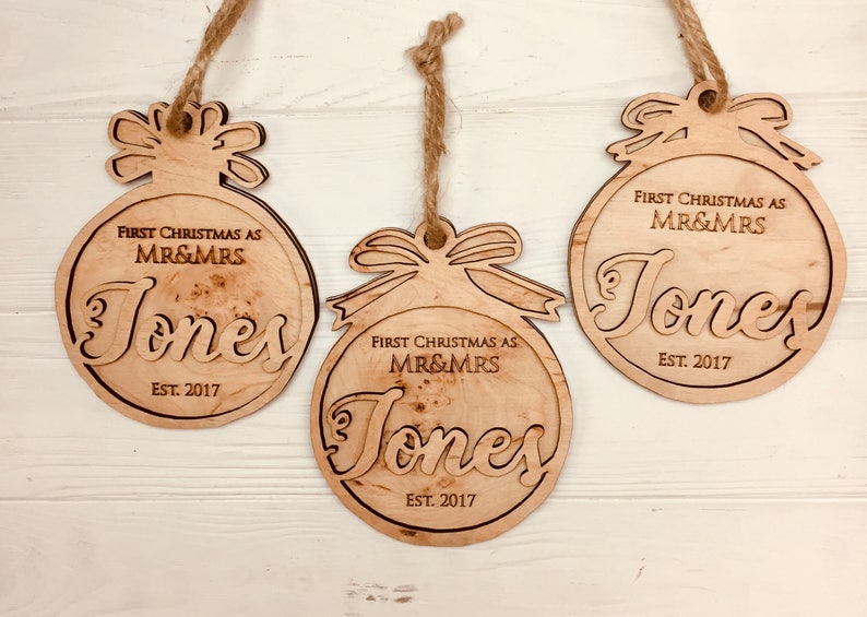 First Christmas as Mr and Mrs Couples Christmas ornament First Christmas Married Married Christmas decoration
