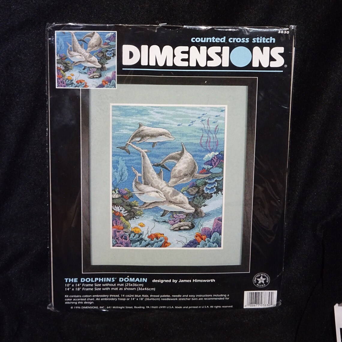 Cross Stitch Kit DOLPHINS DOMAIN by Dimensions the Dolphins Etsy UK