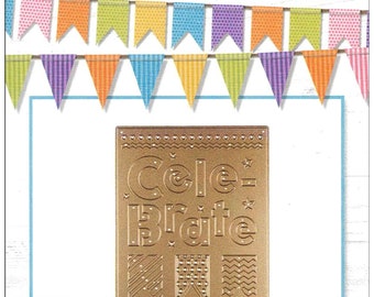 Celebrations Die Cut with pendant banner