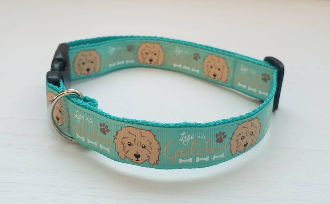 Life is Golden Dog Collar Golden Doodle Dog Collar Golden Etsy