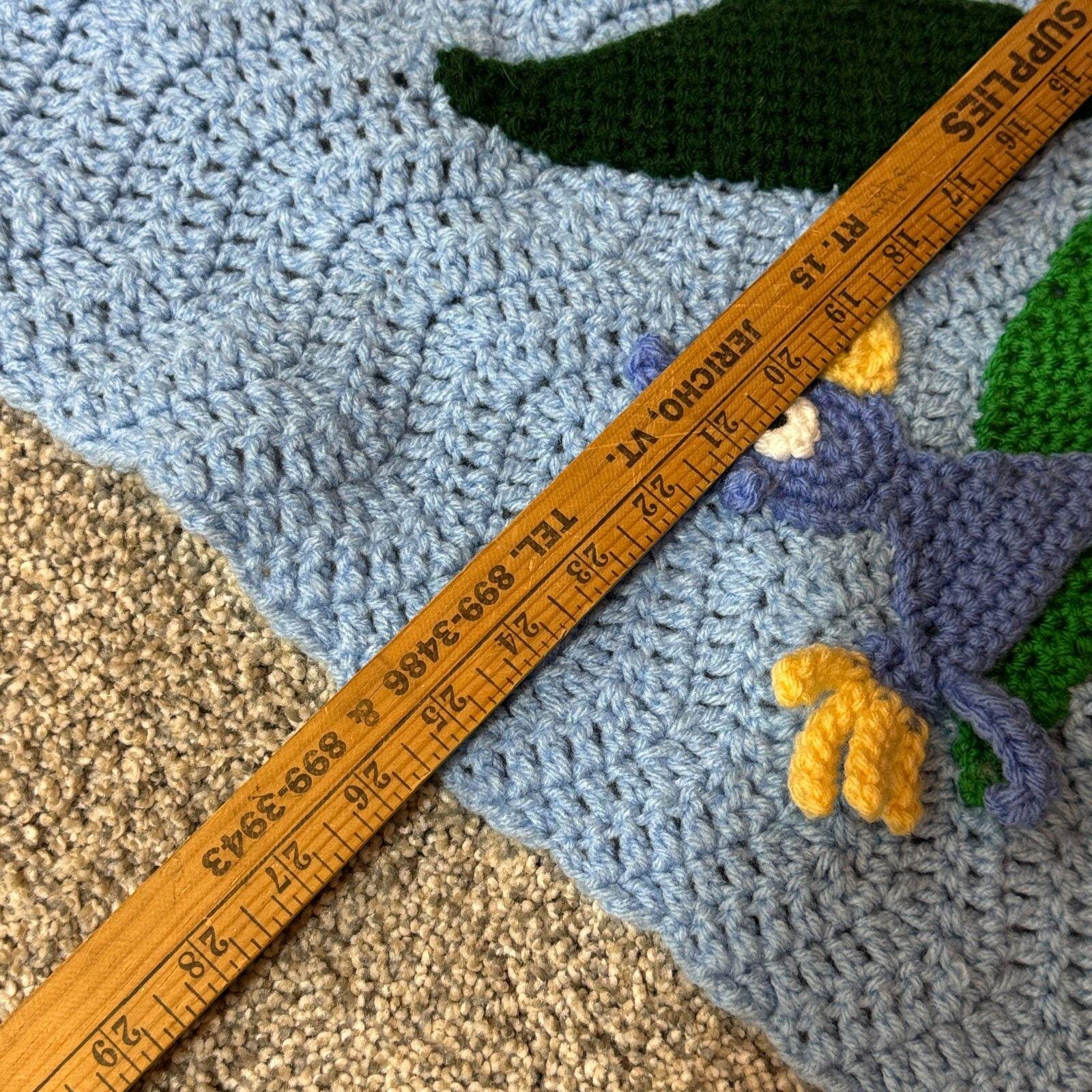 Jungle Theme Crochet Baby Blanket With Animals 25x29 Nursery Wall ...