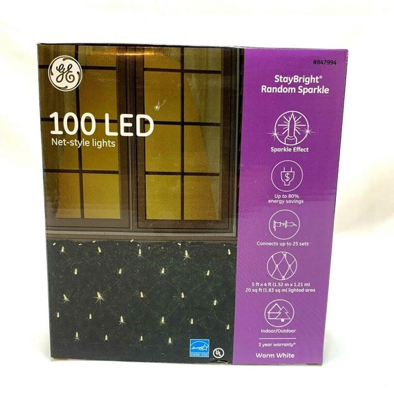 GE Mini Net Lights Staybright Sparkling Effect 100 LED 5 X Etsy