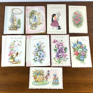 Veel van 17 wenskaarten Huwelijksverjaardag Beterschap Bloemen Vintage kortstondige