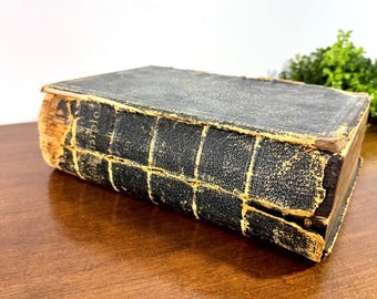 Antike Heilige Bibel von 1890, Amerikanische Bibelgesellschaft New York, Viktorianische Bibel, Zustand wie besehen