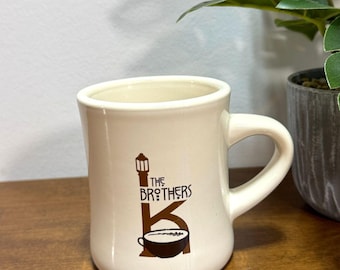Taza de café vintage The Brothers, estilo restaurante, un recipiente