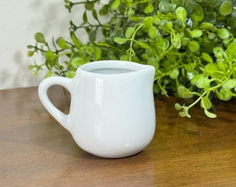 Vintage Mini Individual Creamer Syrup Pitcher 2" High White Ceramic
