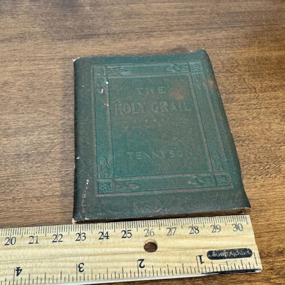 Antique Little Leather Library Book the Holy Grail Alfred Tennyson