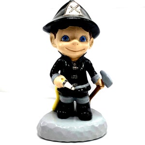Vintage Keramik Feuerwehrmann Handbemalt Atlantic Mold 13&quot; Figur Feuerwehrmann