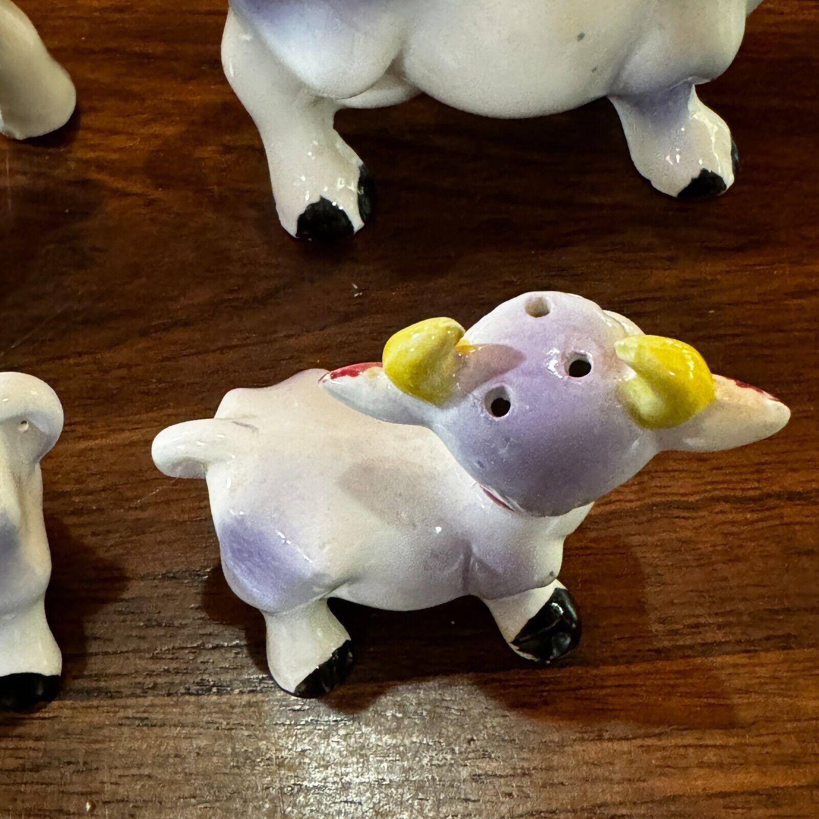 Vintage Elsie the Purple Cow Creamer Salt Pepper Shaker Set
