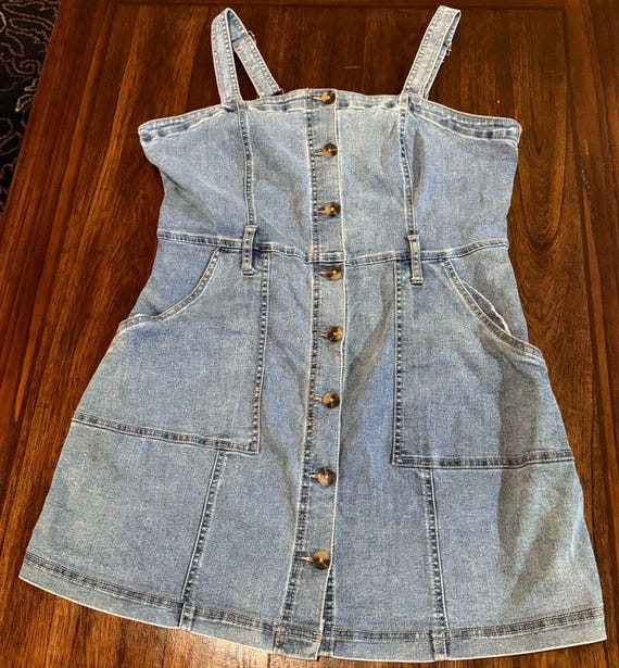 Denim Jumper Dress Jean Mini Size XXL Juniors by So Etsy Canada