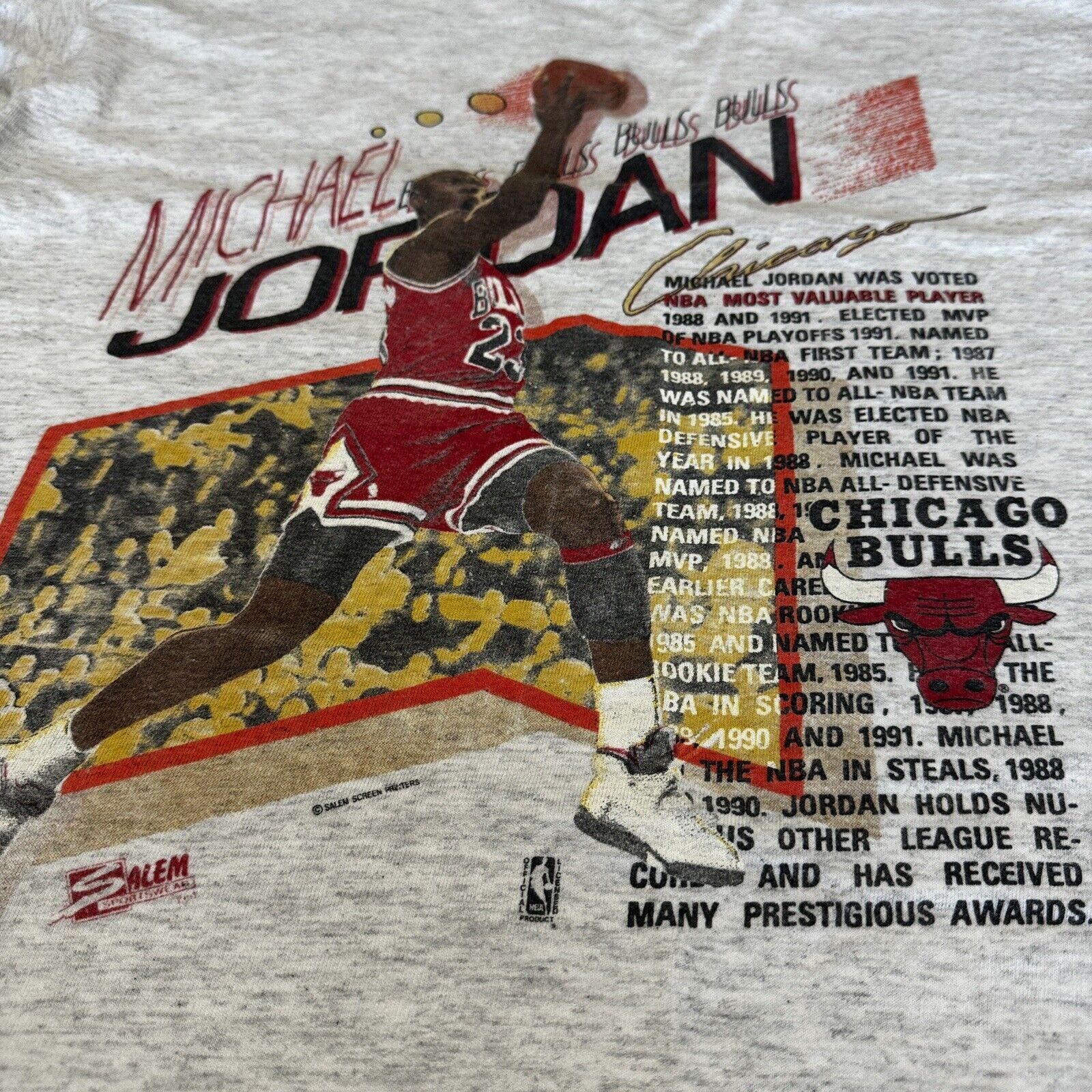 Vintage Chicago Bulls Michael Jordan Shirt Salem Size Large Single