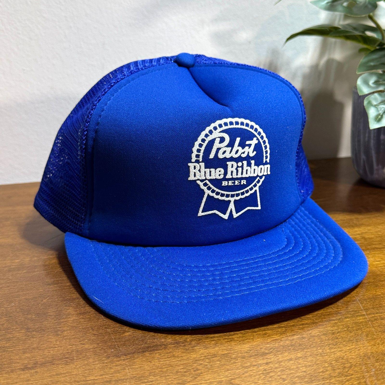 Vintage Pabst Blue Ribbon Snapback Hat Baseball Cap Adjustable