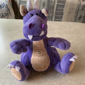 Vintage 1991 Peponi Fat Dragons Sidney Purple Plush Toy OLC
