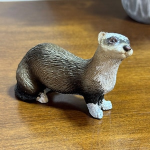 Ferret Figurine Pet Weasel Figure 4 inches