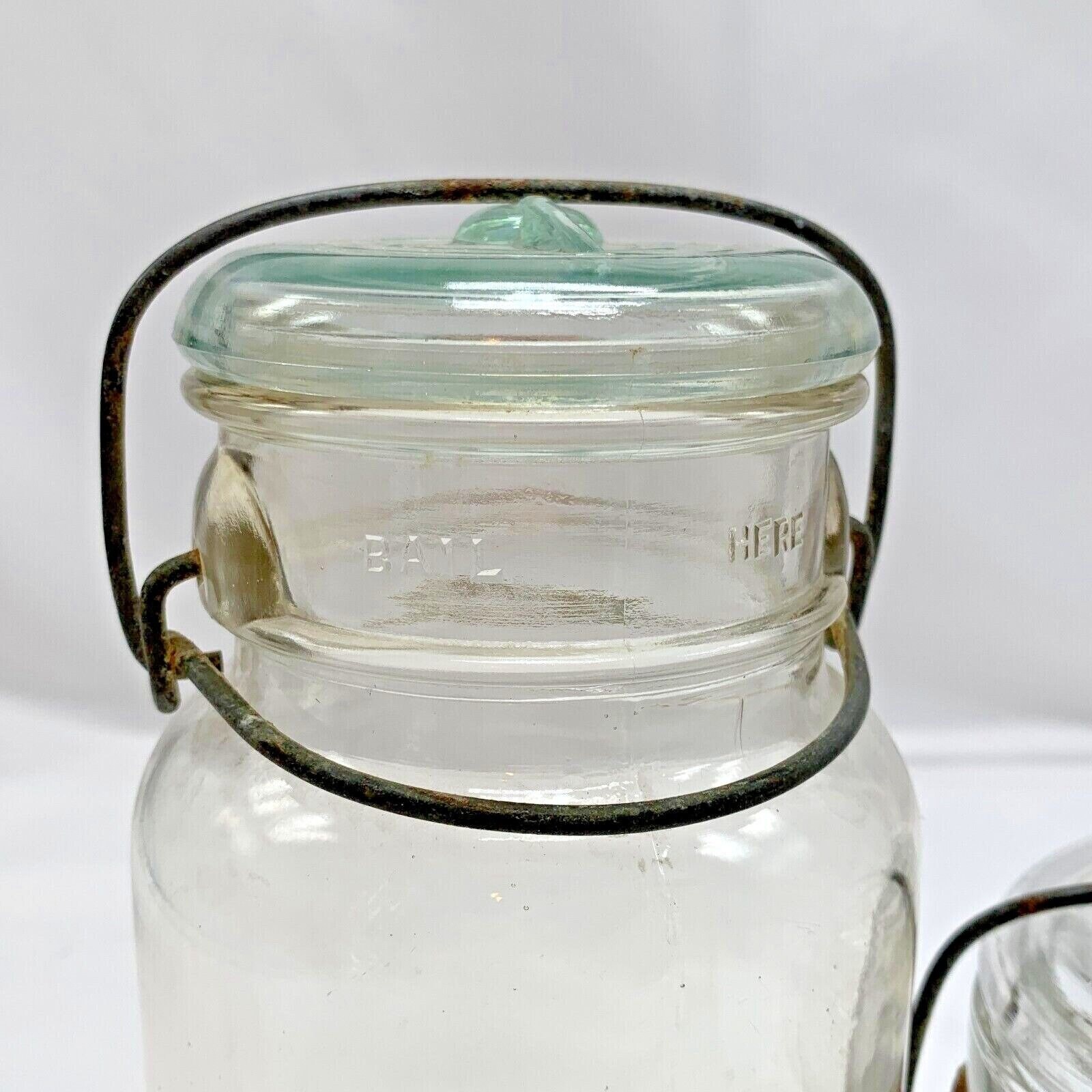 Vintage Hazel Atlas Canning Jars W/ Glass Lid Farmhouse Storage, Set of
