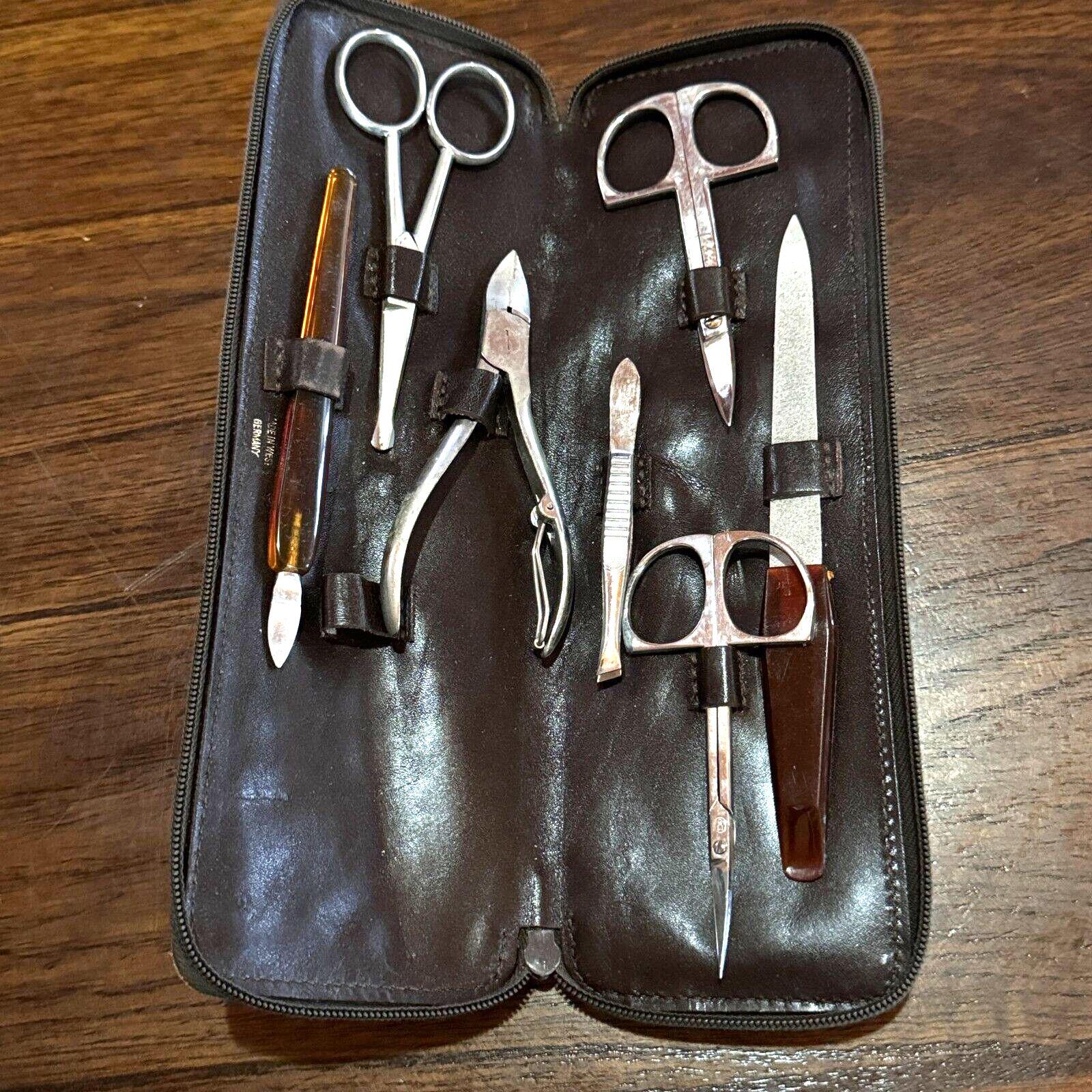 Trousse Manucure Vintage De Voyage - Kit Beauté Rétro Réf 1630 - Occasion - Acier