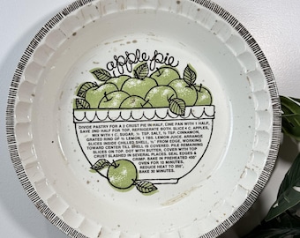 Vintage Royal China Jeannette Apple Pie Plate Dish Recipe Ceramic Bakeware USA