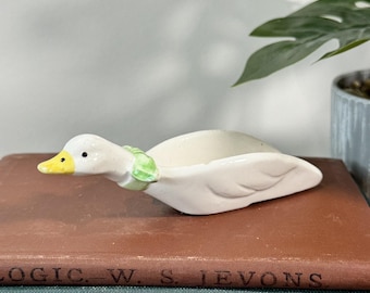 Vintage Taiwan Ceramic Duck Measuring Scoop Spoon White Replacement
