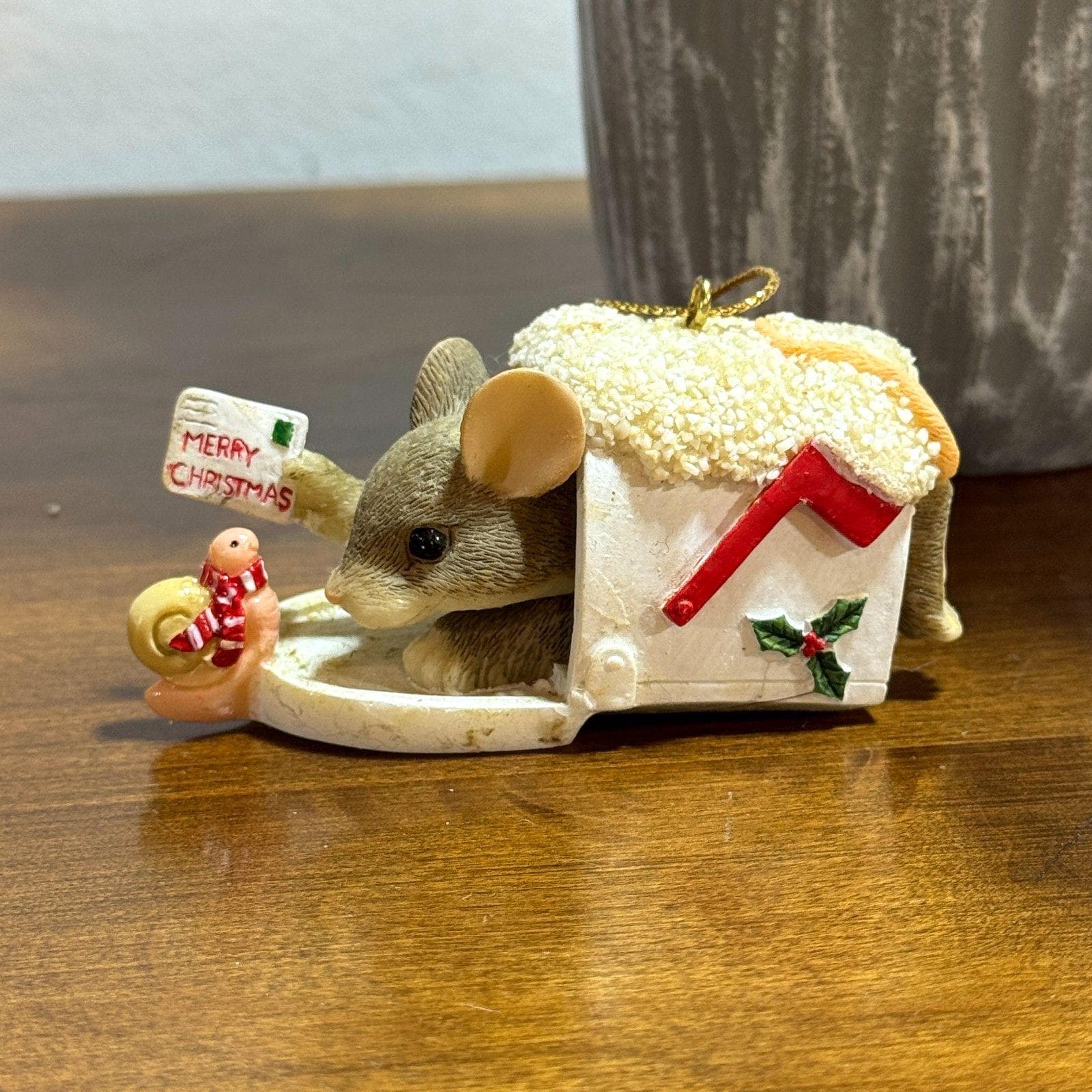 Charming Tails Ornament A Special Delivery Mouse Mailbox Snail