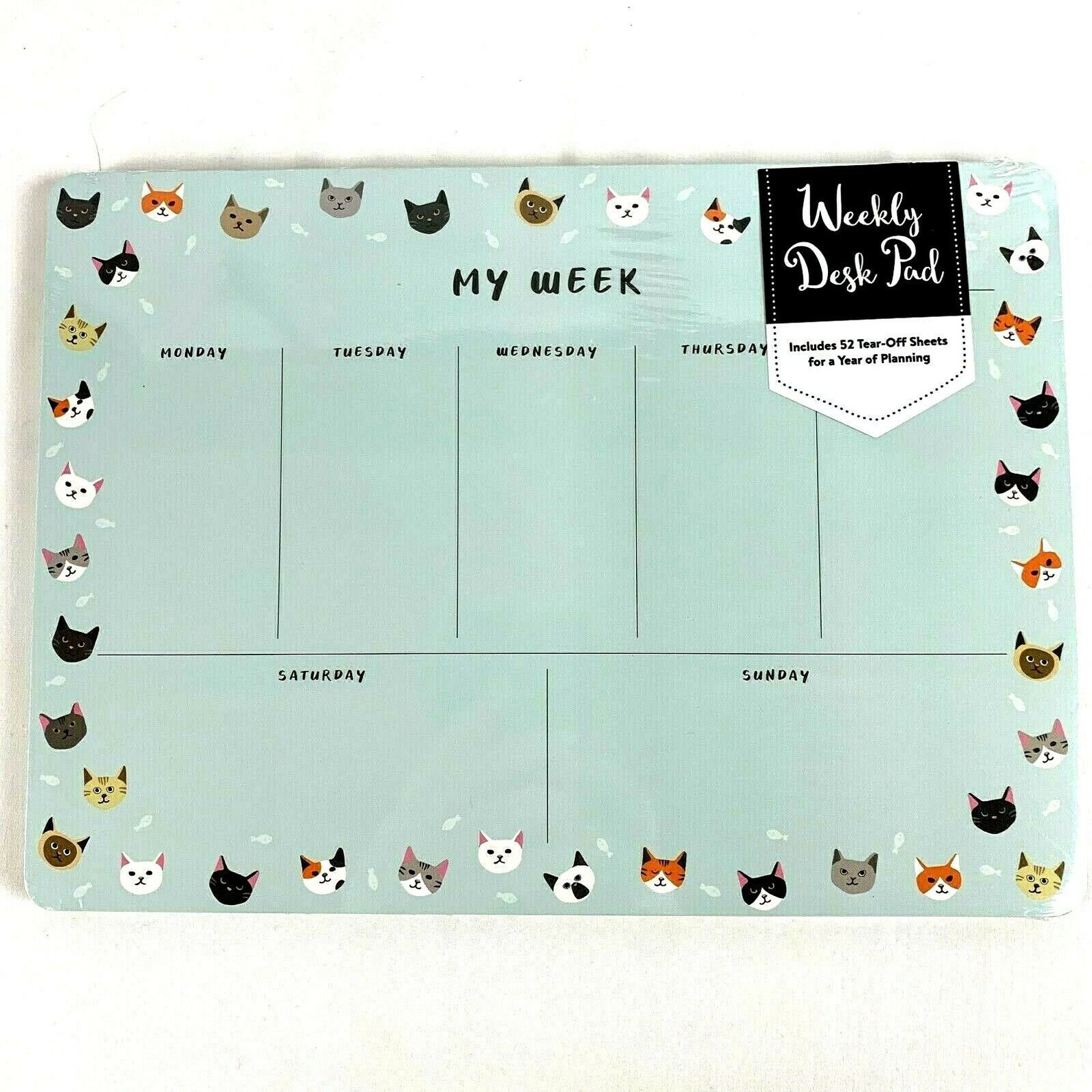Weekly Desk Pad 52 Sheets Kitty Cats Daily 7x10 Calendar Etsy