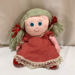 Vintage Handmade Cloth Doll Girl 13 inches Annie Veitch 1970s