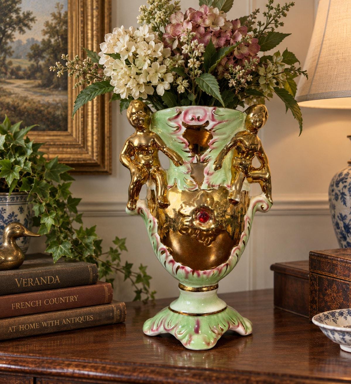 Capodimonte Double Handle Vase - Etsy