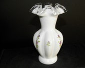 Fenton Silvercrest Hand Painted Melon Vases