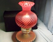 Fenton Cranberry Stripe Lamp