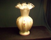 Fenton Silvercrest Violets In The Snow Vase