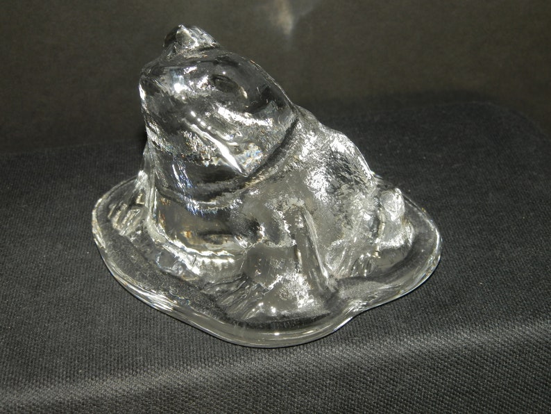 Viking Glass Clear Frog Figurine Etsy