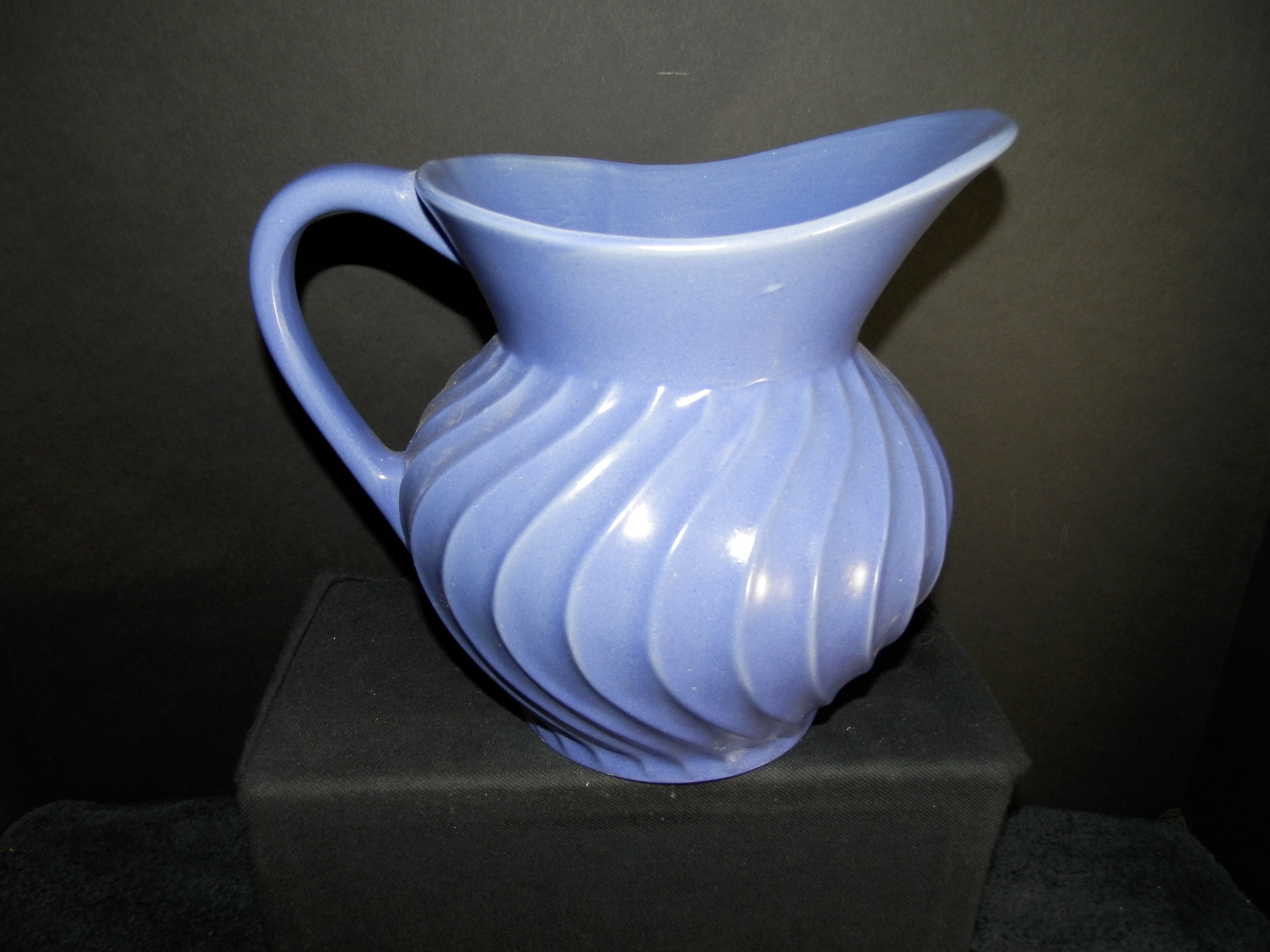 Zanesville Ohio Fioriware Blue Pottery Pitcher Etsy