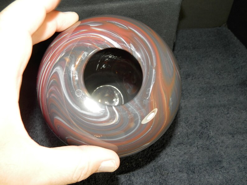 Brown Swirl Art Glass Vase