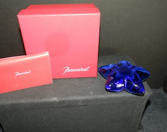 Baccarat Cristallo Stella Blu Figurina Scatola Originale